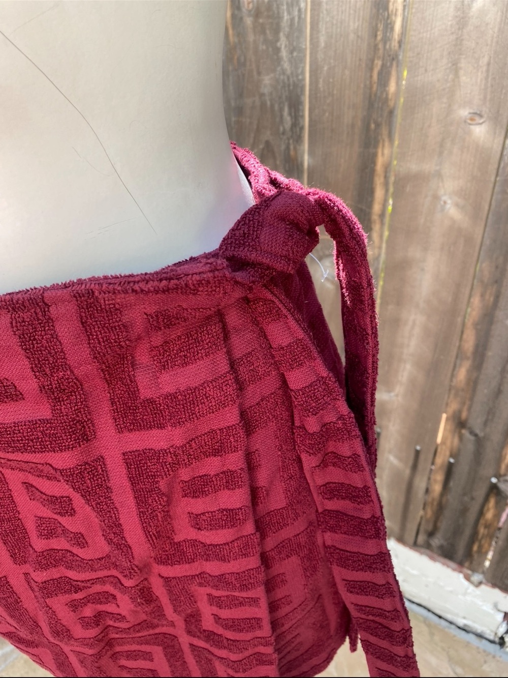 OAS Burgundy Cove Mini Wrap Skirt with Geometric Texture size XS/S NWT - Picture 8 of 10